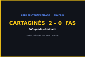 Cartaginés 2-0 FAS, Copa Centroamericana 2026. Gráfica editorial Haydeportes.