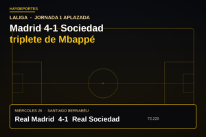 Real Madrid 4-1 Real Sociedad. Gráfica editorial Haydeportes.