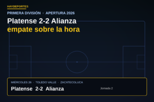 Platense 2-2 Alianza, Apertura 2026. Gráfica editorial Haydeportes.