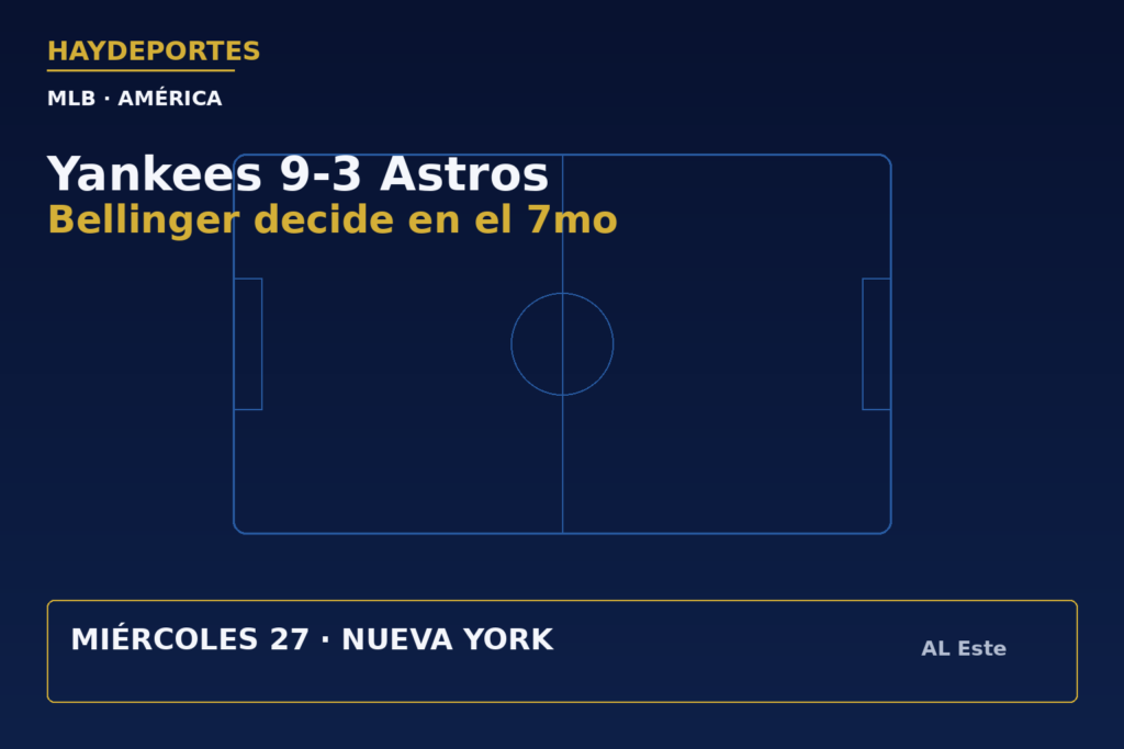 Yankees 9-3 Astros, MLB. Gráfica editorial Haydeportes.