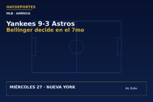 Yankees 9-3 Astros, MLB. Gráfica editorial Haydeportes.