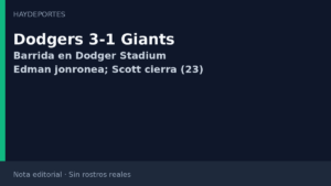 Dodgers 3-1 Giants. Gráfica editorial Haydeportes.