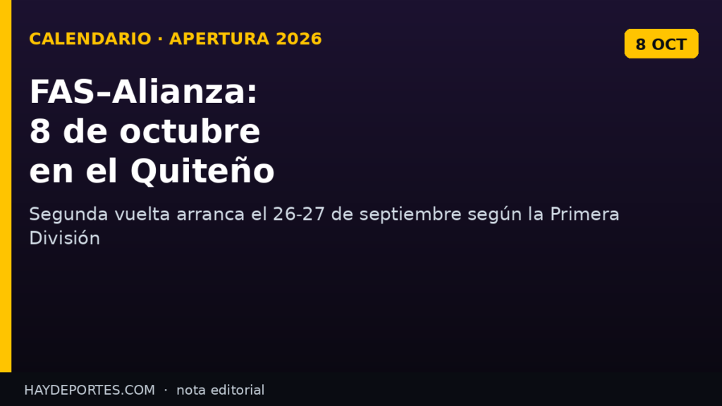 FAS vs Alianza el 8 de octubre en el Quiteño. Gráfica editorial Haydeportes.