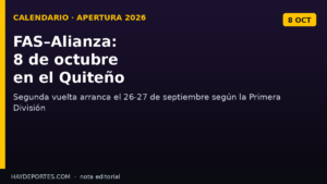 FAS vs Alianza el 8 de octubre en el Quiteño. Gráfica editorial Haydeportes.