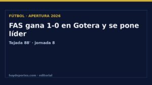 FAS gana 1-0 en Gotera y se pone líder del Apertura