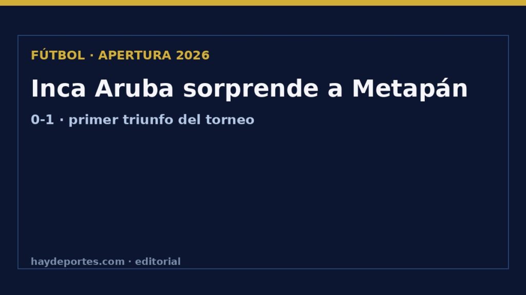 Inca Aruba sorprende 1-0 a Metapán y suma su primer triunfo