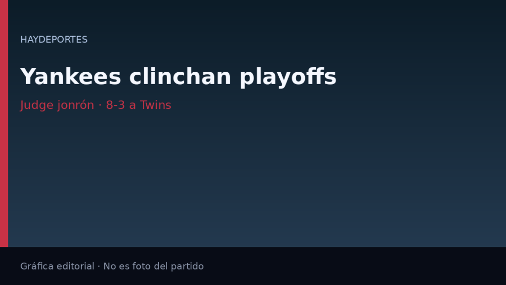 Yankees clinchan playoffs, Judge jonrón. Gráfica editorial Haydeportes.