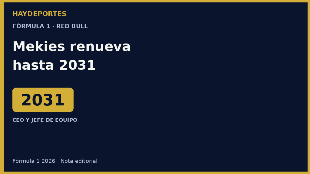 Laurent Mekies seguirá como jefe de Red Bull hasta 2031. Grafica editorial Haydeportes.