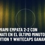 MLS: Inter Miami empata 2-2 con Cincinnati en el último minuto; Revolution y Whitecaps ganan. Gráfica editorial de Haydeportes (Fútbol).