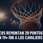 NBA: los 76ers remontan 29 puntos y vencen 114-106 a los Cavaliers; el Thunder le gana 96-84 a los Nuggets. Gráfica editorial de Haydeportes (Baloncesto).