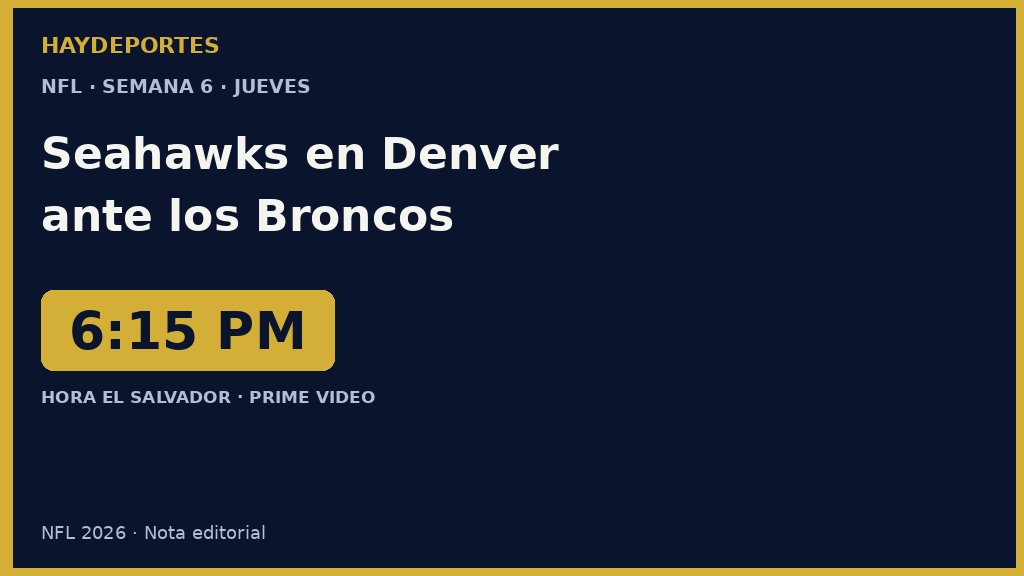 Seahawks visitan a Broncos el jueves. Grafica editorial Haydeportes.