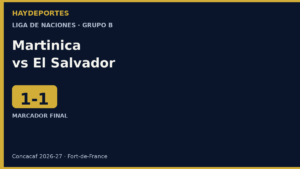 Martinica 1-1 El Salvador, Liga de Naciones Concacaf; la Selecta desciende a la Liga B. Grafica editorial Haydeportes.