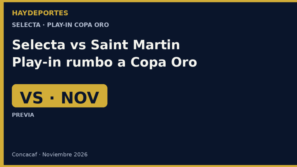 La Selecta enfrentara a Saint Martin en el play-in de noviembre rumbo a la Copa Oro 2027. Grafica editorial Haydeportes.