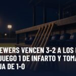 SERIE MUNDIAL: los Brewers vencen 3-2 a los Rays en un Juego 1 de infarto y toman ventaja de 1-0. Gráfica editorial de Haydeportes (Béisbol).